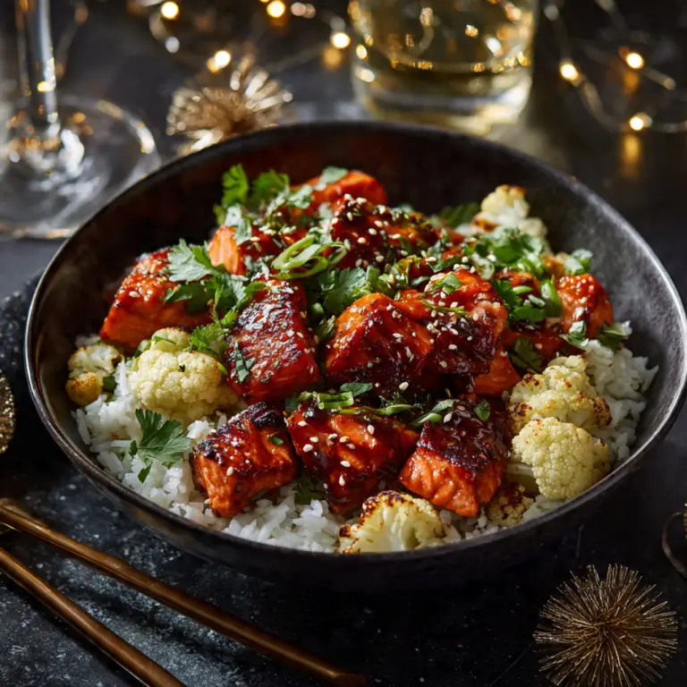 The Ultimate Sriracha Honey Salmon Bowls (Perfect for New Year’s Dinner!)