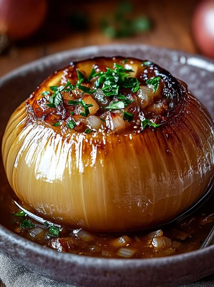 Plate of boiled onions ready for serving as a healthy side dish.