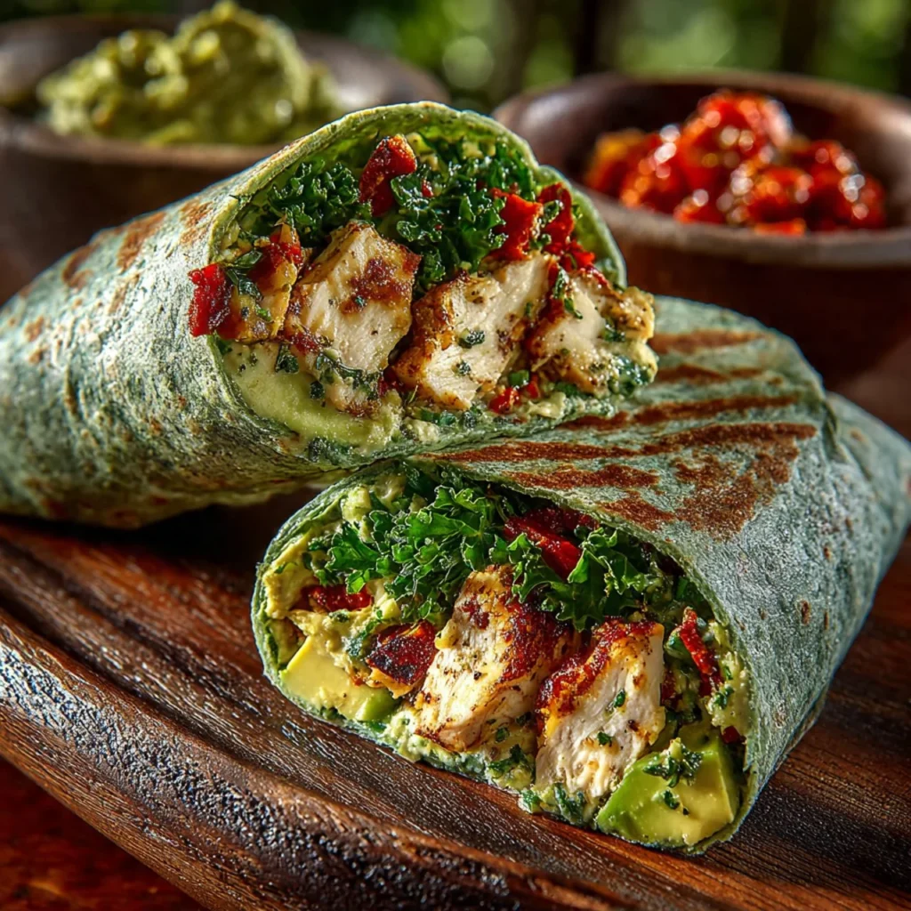 Delicious Chicken Avocado Wraps ready to be enjoyed for a healthy meal