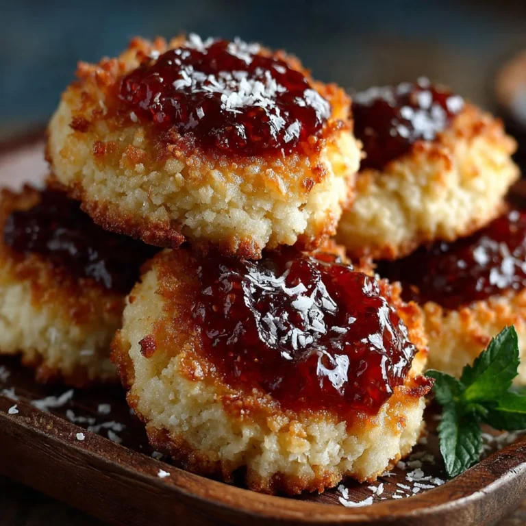Easy Hawaiian pineapple coconut thumbprint cookies on a plate