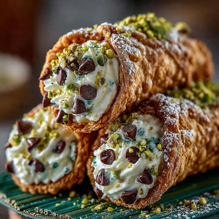 Delicious Florentine Cannoli decorated with chocolate and nuts