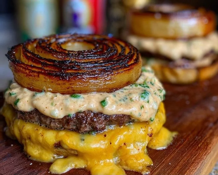 Delicious Flying Dutchman Burger served on a plate