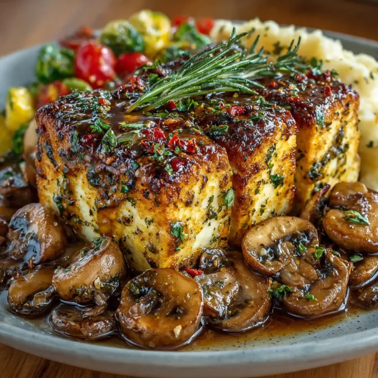 The Perfect Vegan Centerpiece: Herbed Tofu Roast with Mushroom Gravy