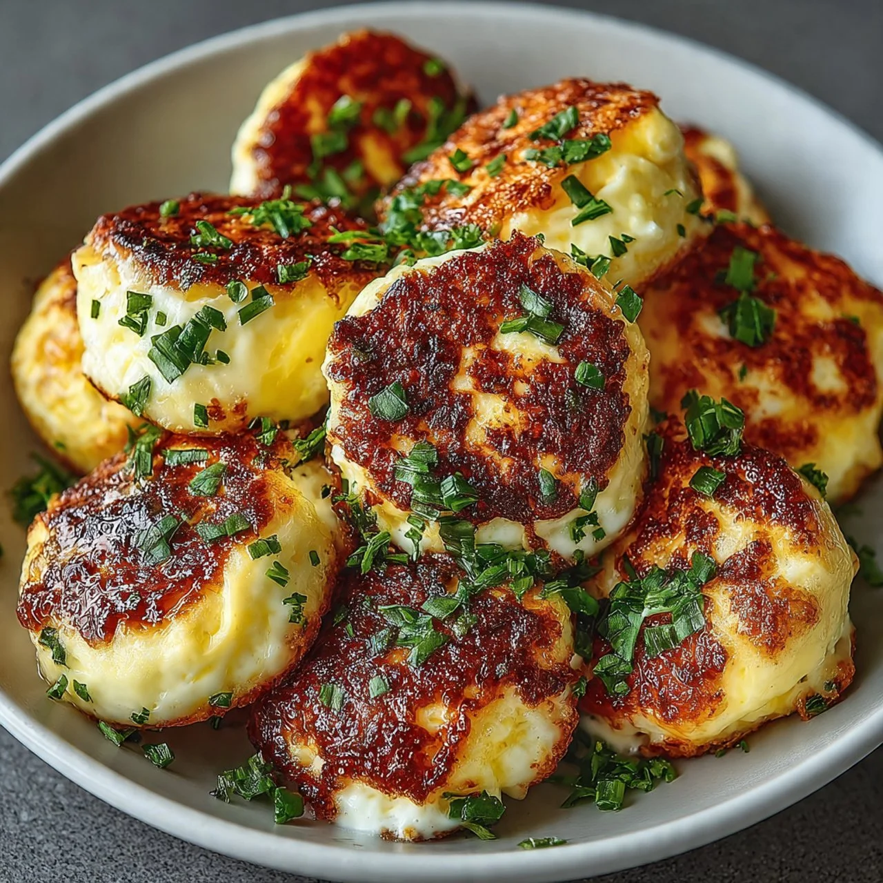 High-protein egg white bites ready to be served on a plate