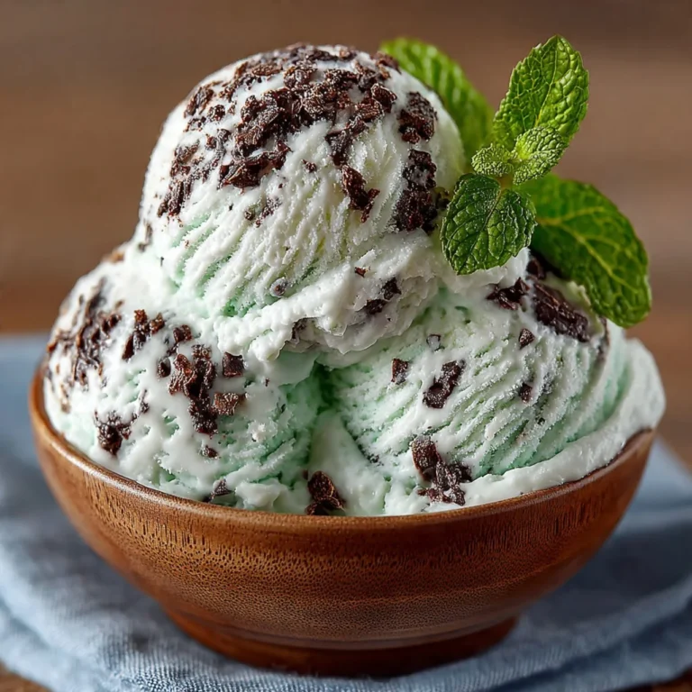 Delicious bowl of Mint Chocolate Chip Ice Cream with chocolate chips and mint leaves