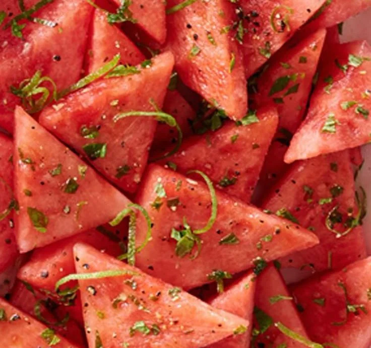 Refreshing Mojito Watermelon cocktail with mint and watermelon slices
