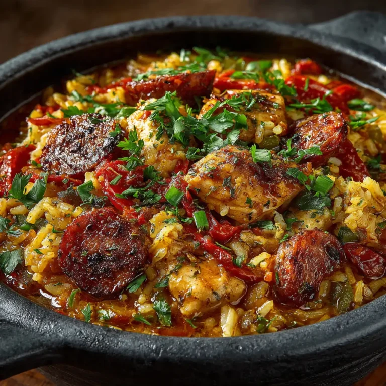 Easy Slow Cooker Chicken and Sausage Jambalaya (Crockpot Recipe)