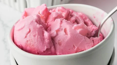 Homemade Starbucks Pink Drink made with Ninja Creami