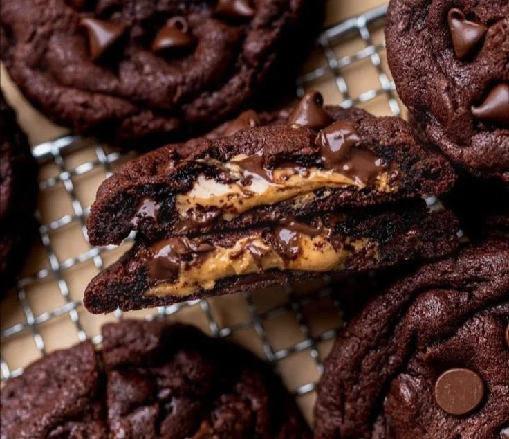 Peanut butter stuffed cookies freshly baked and ready to enjoy.