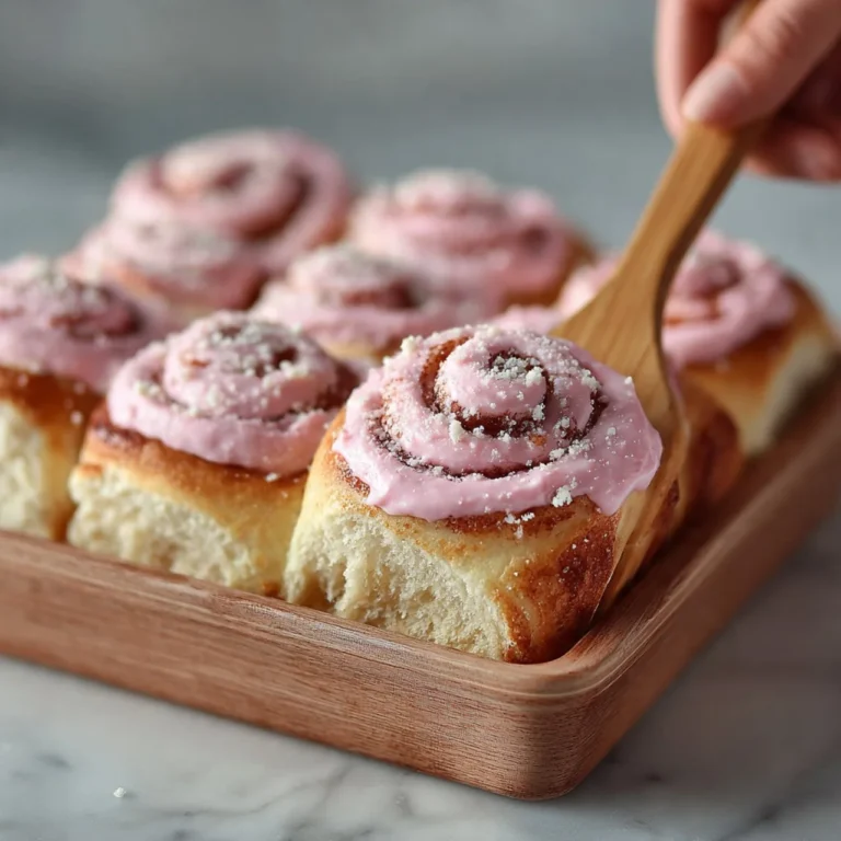 Delicious pink velvet cinnamon rolls topped with cream cheese frosting