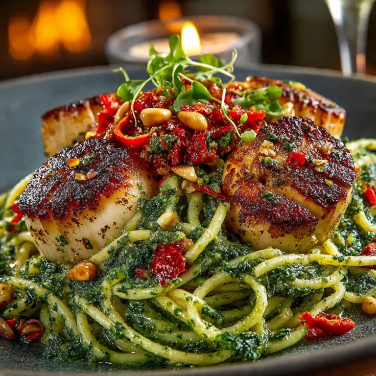 An Effortlessly Elegant Valentine’s Dinner: Seared Scallop Pesto Pasta