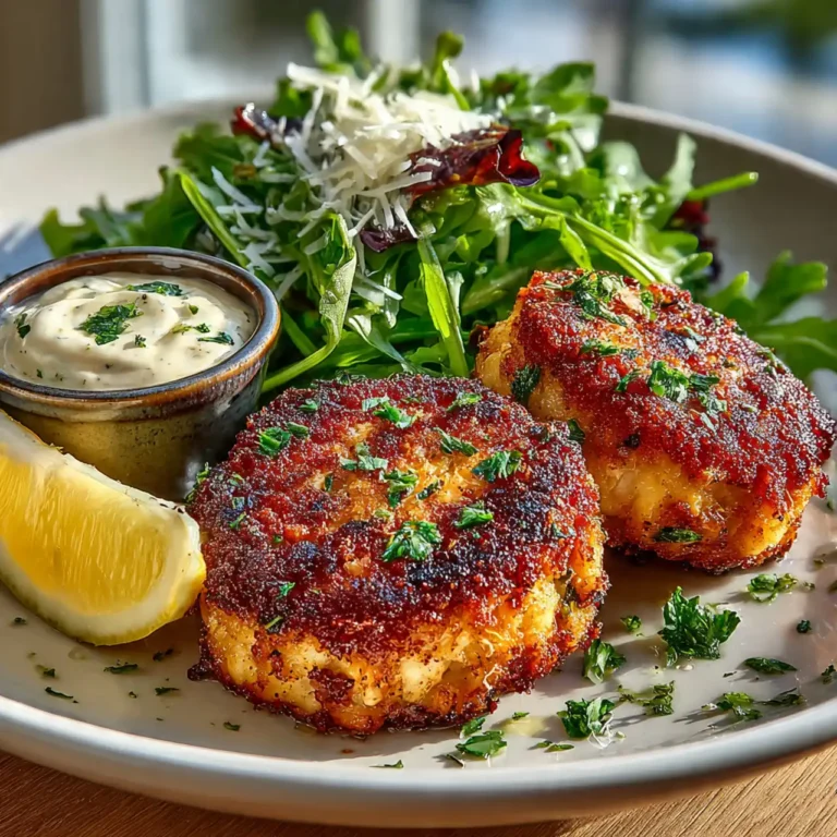 Elegant Broiled Crab Cakes with Arugula Salad (A Perfect Spring Dinner)