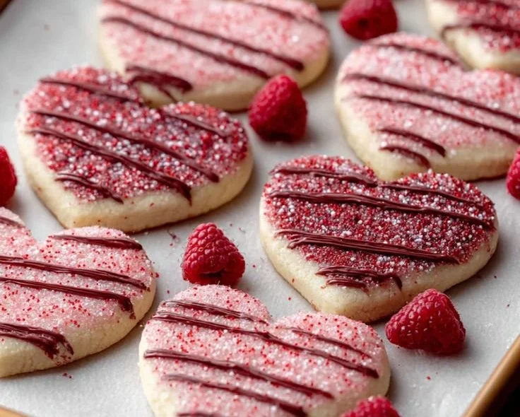 Freshly baked Raspberry Sugar Cookies with vibrant raspberry flavor.