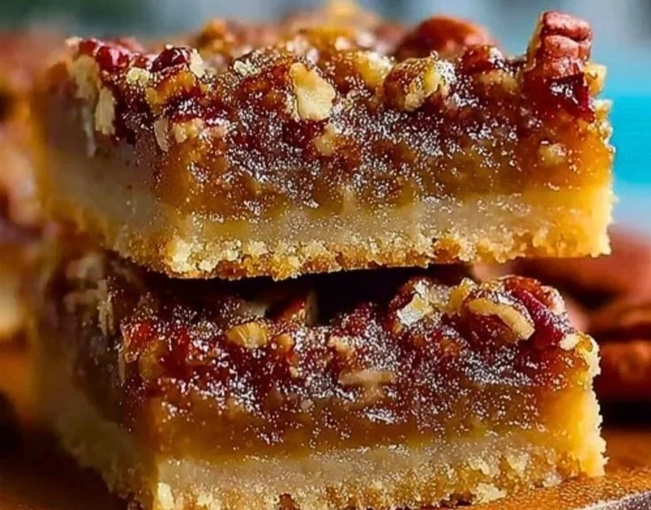 Delicious simple pecan pie bars ready to enjoy, showcasing a sweet and nutty flavor.