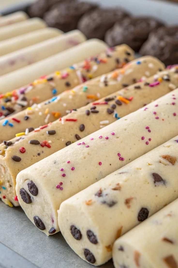 Delicious slice and bake cookies ready to be baked