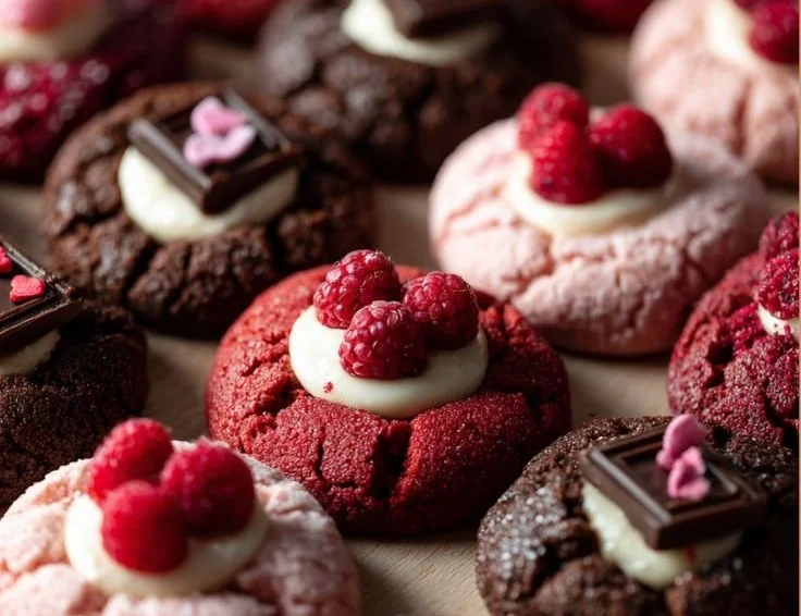 Delicious Valentine Ganache Cookies topped with rich chocolate ganache.