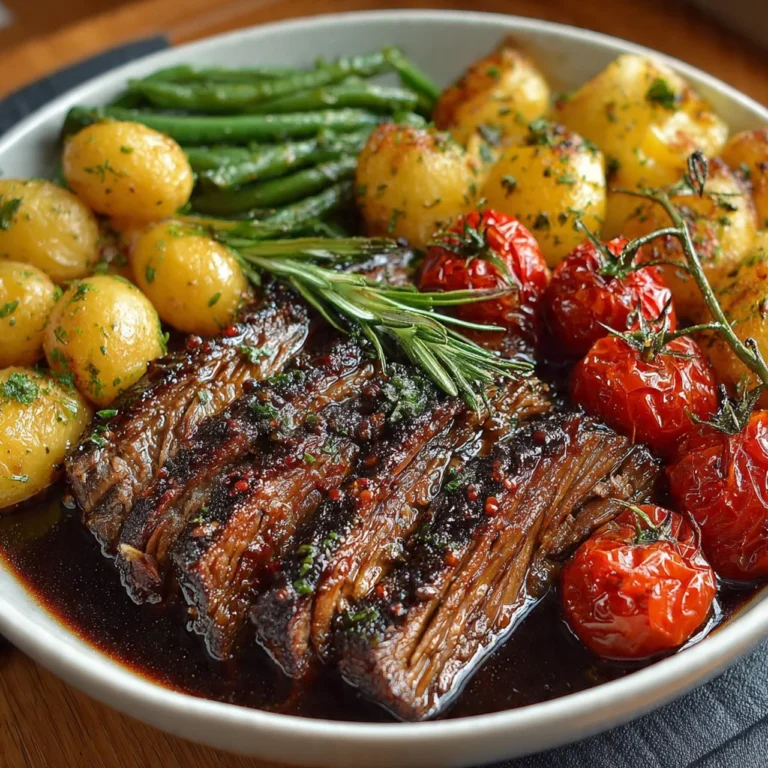 Delicious Whole30 Mississippi Pot Roast served with fresh vegetables