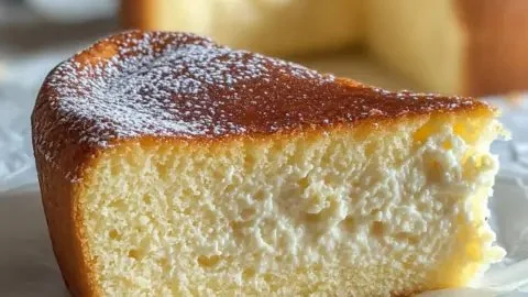 3 Ingredient Creamy Yogurt Cake topped with fresh fruit