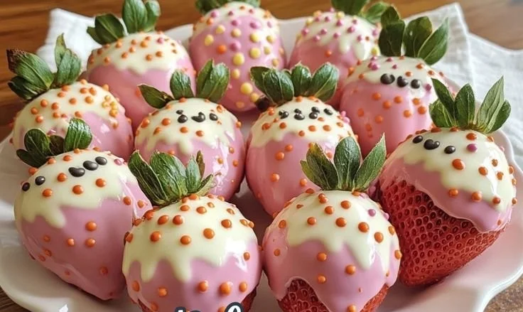 Delicious chocolate-dipped strawberries on a white plate