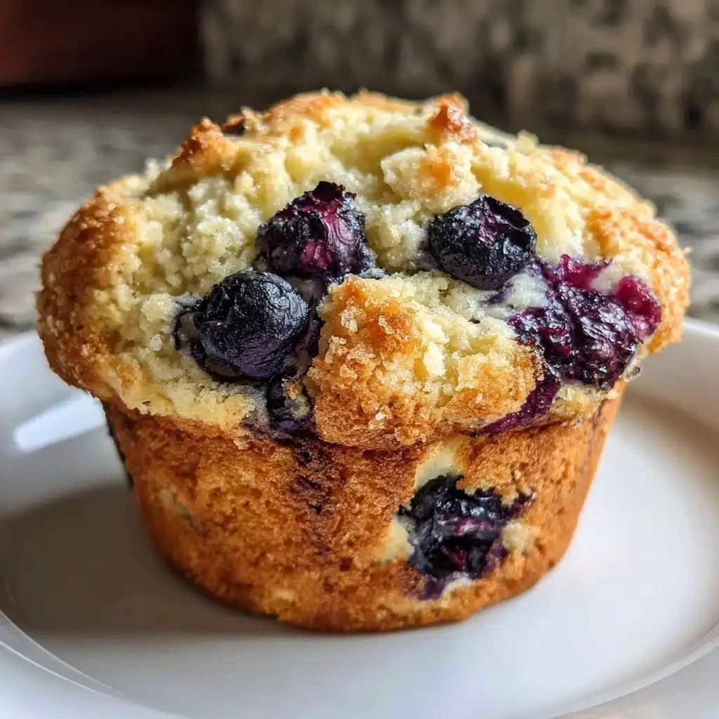 Fluffy Greek yogurt blueberry muffins cooling on a wire rack
