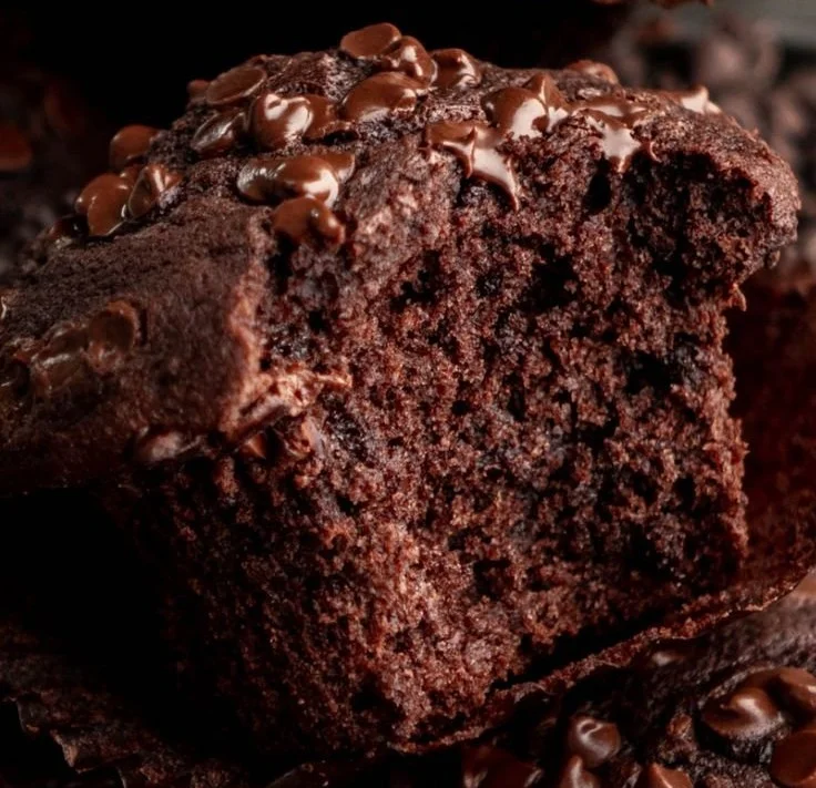 Delicious double chocolate muffins with a rich chocolate flavor and moist texture