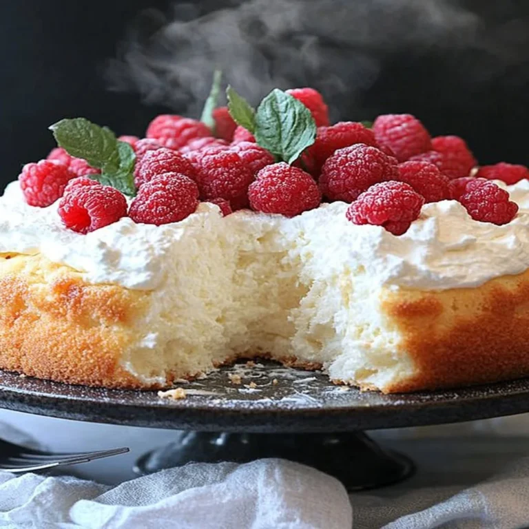 Fluffy Yogurt Cloud Cake topped with fresh berries and cream, a light dessert delight.