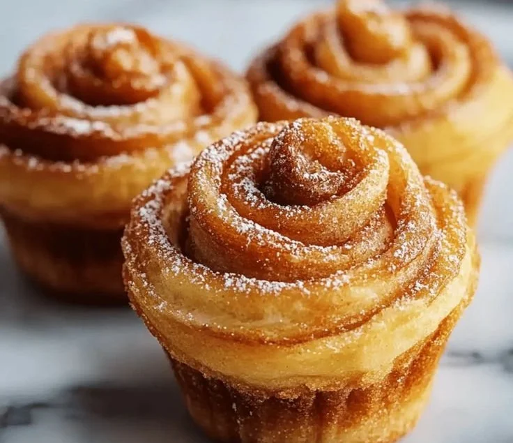 Indulgent churro cruffins dusted with cinnamon sugar, ready to delight your taste buds