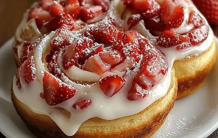 Indulgent strawberry cheesecake Cinnabon dessert for pure bliss