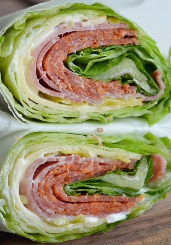 Italian lettuce wraps filled with fresh vegetables and savory flavors.