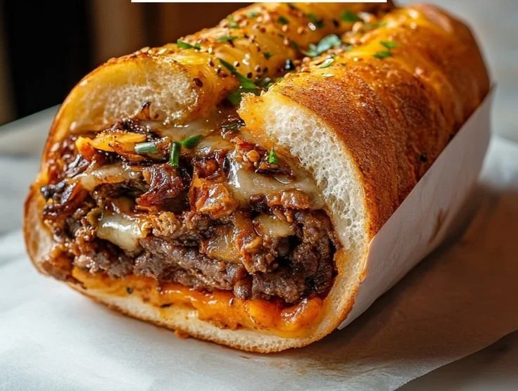 Korean-inspired Kimchi Bulgogi Cheesesteak with vibrant toppings and savory sauce