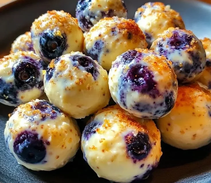 Lemon Blueberry Cottage Cheese Protein Bites healthy snack recipe