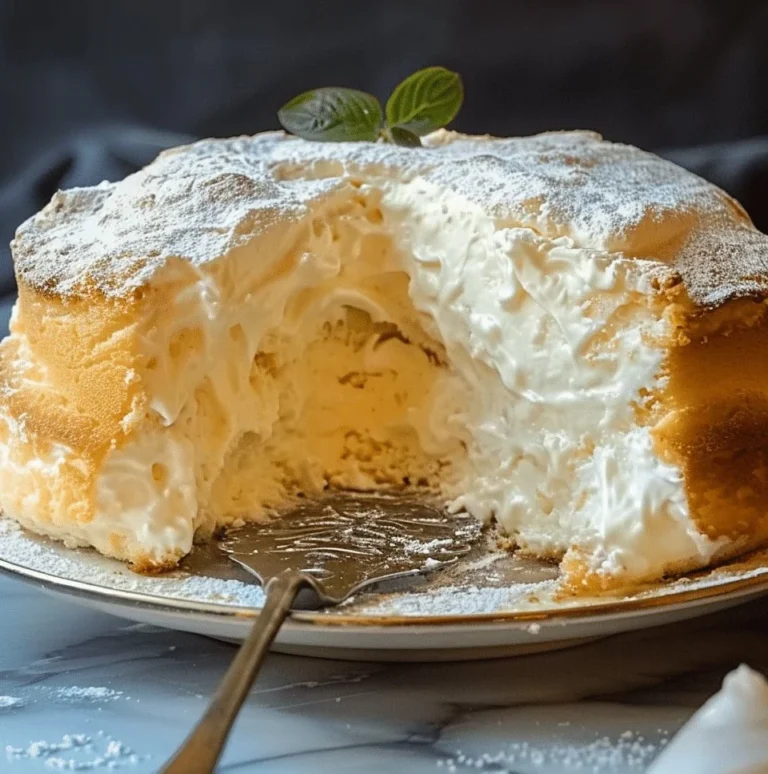 Light and fluffy yogurt cloud cake ready to serve