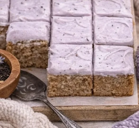 Delicious London Fog Cake with Earl Grey and lavender frosting