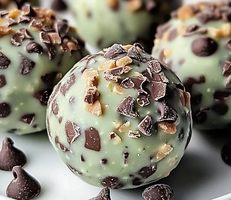 Mint Chocolate Chip Protein Balls - Healthy and delicious snack option
