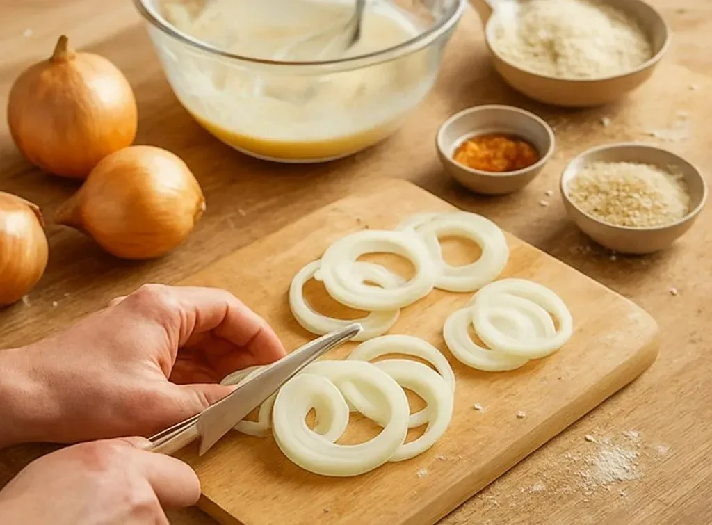 Crispy onion ring chips served as a tasty snack