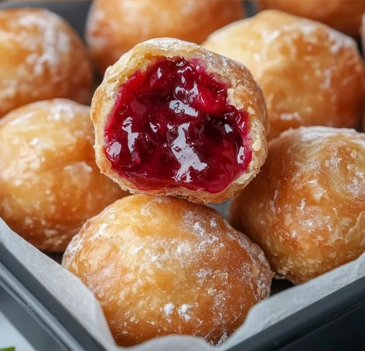 Quick cherry pie bites arranged on a plate, ready to be served.