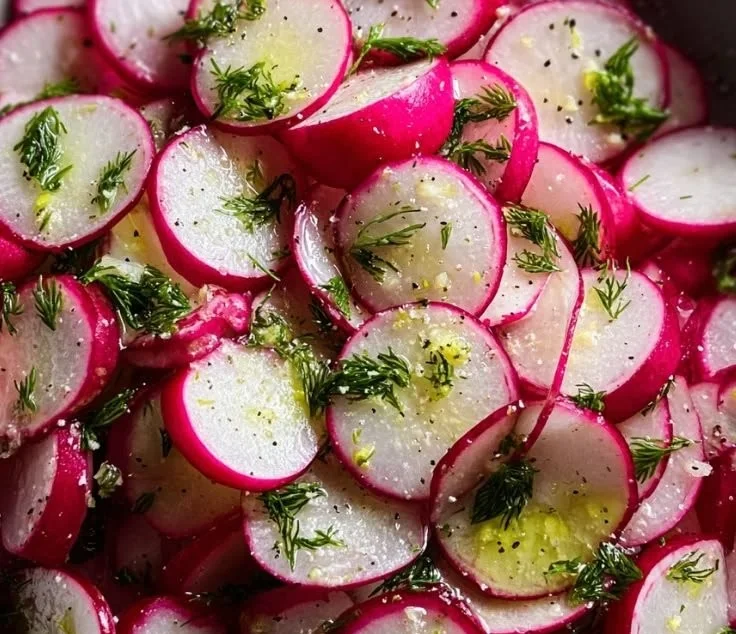 Delicious radish and Parmesan salad served in a bowl