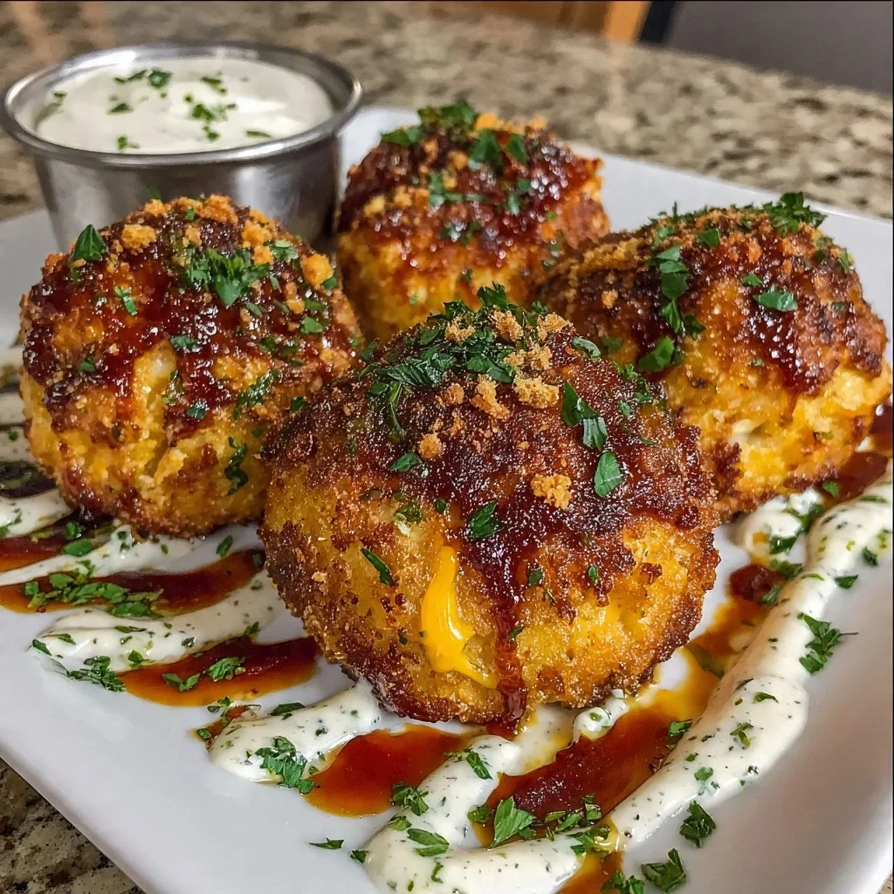 Delicious Buffalo Chicken Bombs baked to perfection with gooey cheese.