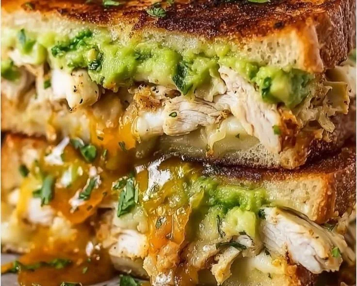 Delicious Chicken Avocado Melt Sandwich with grilled chicken and fresh avocado