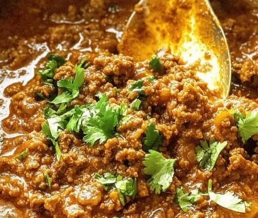 Delicious Keema Curry made with ground beef and aromatic spices