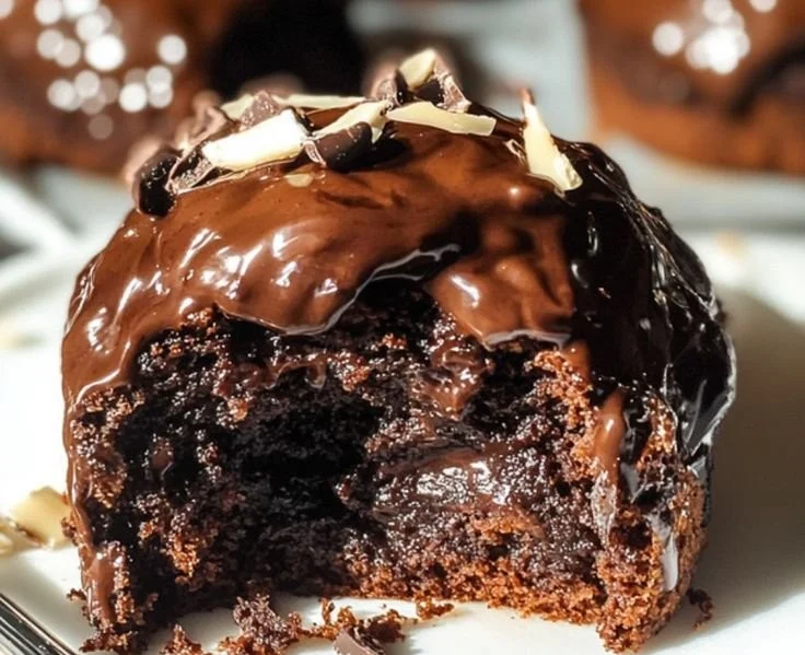 Delicious double chocolate cinnamon rolls topped with chocolate glaze