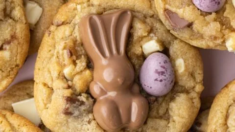 Delicious Easter chocolate cookies decorated for spring festivities