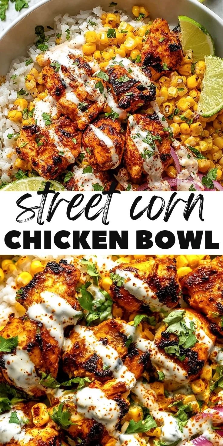 Easy Street Corn Chicken Bowl with vibrant veggies and tender chicken