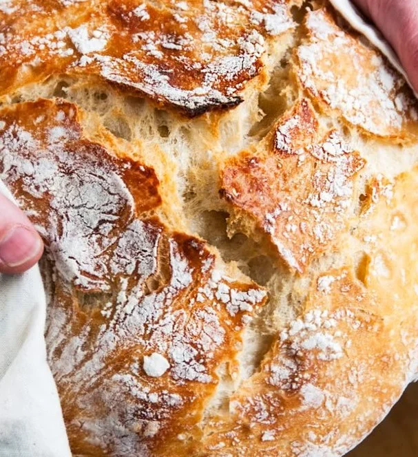 Foolproof Artisan No Knead Bread loaf baked to golden perfection