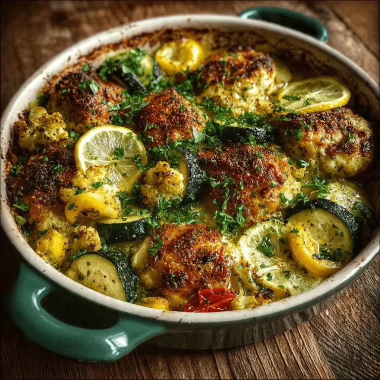 High-protein chicken zucchini bake served with fresh herbs