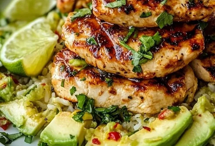 Honey Lime Chicken Avocado dish served with fresh ingredients and vibrant colors