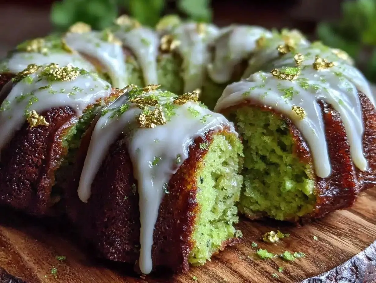 Mini bundt cakes in green velvet for St. Patrick's Day dessert