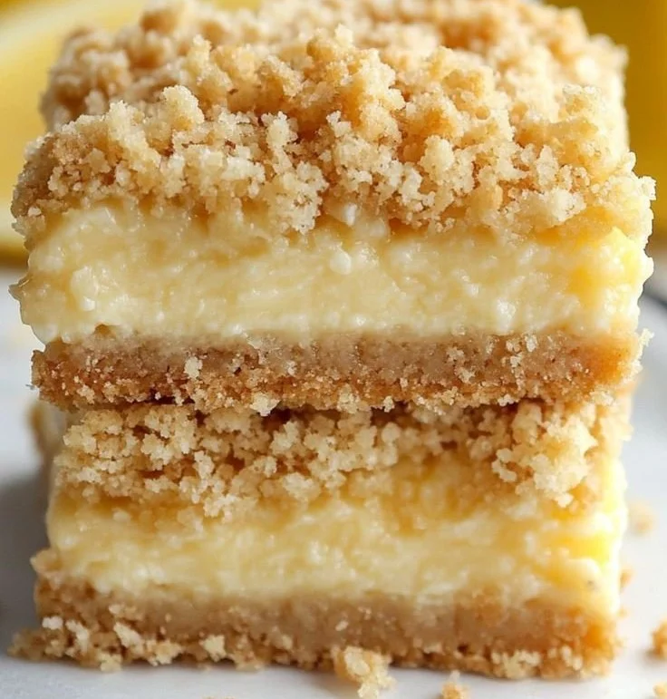 Lemon Crumb Bars with a buttery crumble topping and zesty lemon filling