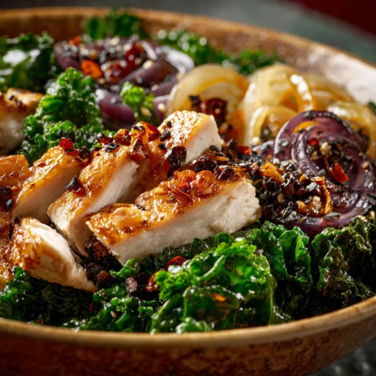 Delicious marinated kale and chicken bowls for a healthy meal