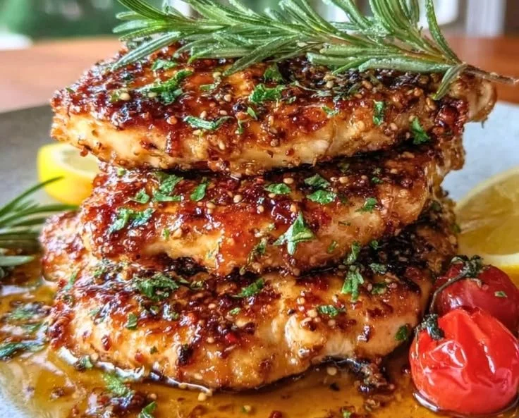 Delicious Mediterranean Chicken Tenders served with fresh vegetables